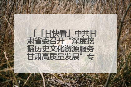 「甘快看」中共甘肃省委召开“深度挖掘历史文化资源服务甘肃高质量发展”专题协商座谈会 胡昌升主持并讲话