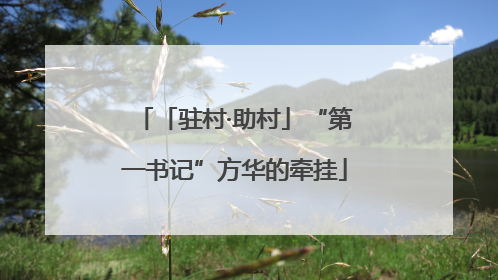 「驻村·助村」“第一书记”方华的牵挂