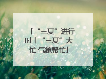 “三夏”进行时丨“三夏”大忙 气象帮忙