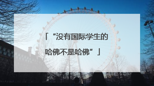 “没有国际学生的哈佛不是哈佛”