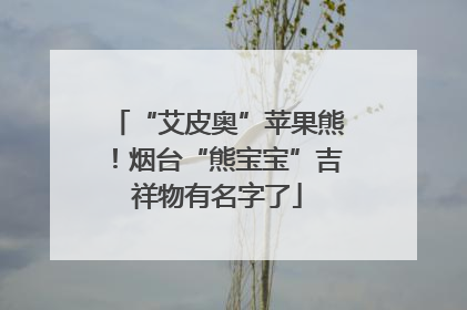 “艾皮奥”苹果熊！烟台“熊宝宝”吉祥物有名字了