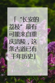 “长安的荔枝”最有可能来自重庆涪陵，这条古道已有千年历史