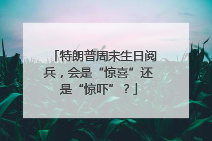特朗普周末生日阅兵，会是“惊喜”还是“惊吓”？