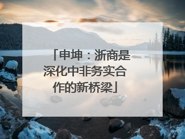 申坤：浙商是深化中非务实合作的新桥梁
