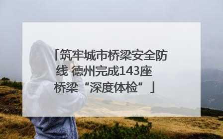 筑牢城市桥梁安全防线 德州完成143座桥梁“深度体检”