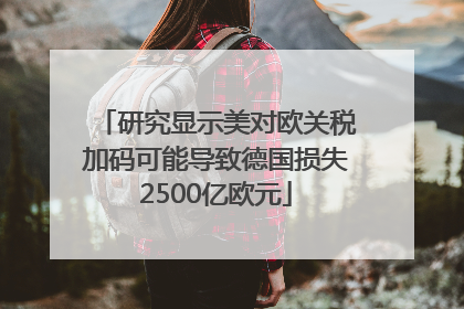 研究显示美对欧关税加码可能导致德国损失2500亿欧元