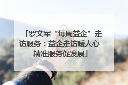 罗文军“每周益企”走访服务：益企走访暖人心 精准服务促发展