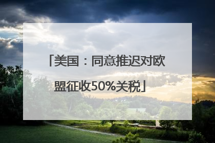 美国：同意推迟对欧盟征收50%关税