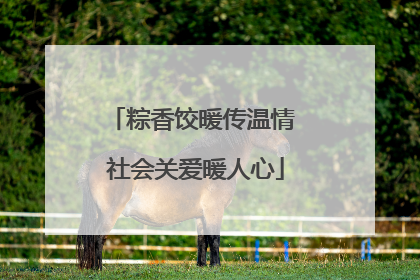 粽香饺暖传温情 社会关爱暖人心