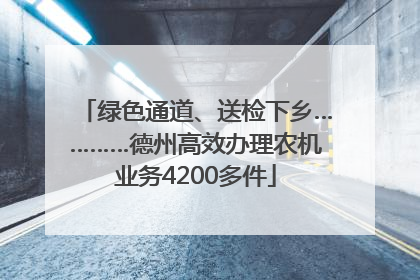 绿色通道、送检下乡…………德州高效办理农机业务4200多件