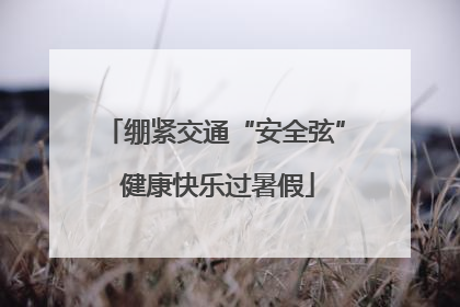 绷紧交通“安全弦” 健康快乐过暑假