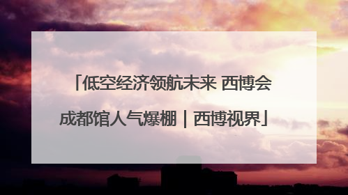低空经济领航未来 西博会成都馆人气爆棚｜西博视界