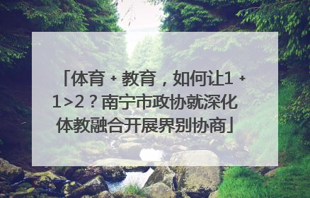 体育﹢教育，如何让1﹢1>2？南宁市政协就深化体教融合开展界别协商