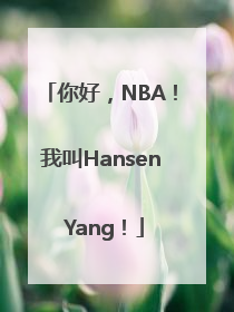 你好，NBA！我叫Hansen Yang！