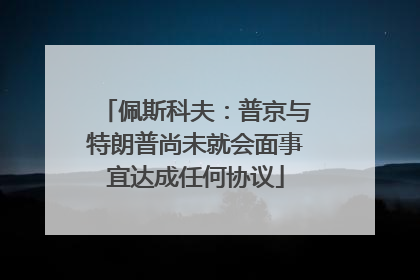 佩斯科夫：普京与特朗普尚未就会面事宜达成任何协议
