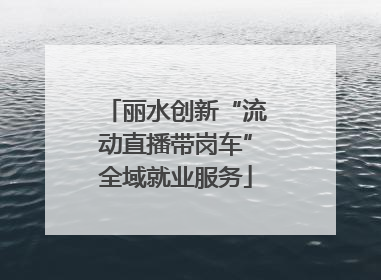 丽水创新“流动直播带岗车”全域就业服务