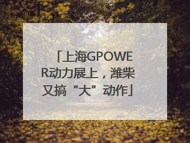 上海GPOWER动力展上，潍柴又搞“大”动作