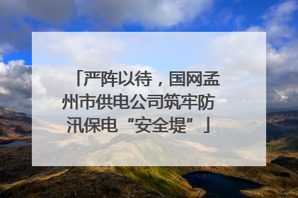 严阵以待，国网孟州市供电公司筑牢防汛保电“安全堤”