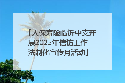人保寿险临沂中支开展2025年信访工作法制化宣传月活动