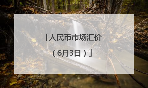 人民币市场汇价（6月3日）