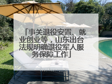 事关退役安置、就业创业等，山东出台法规明确退役军人服务保障工作