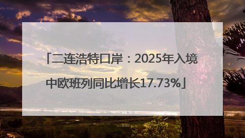 二连浩特口岸：2025年入境中欧班列同比增长17.73%