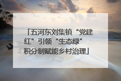 五河东刘集镇“党建红”引领“生态绿” 积分制赋能乡村治理