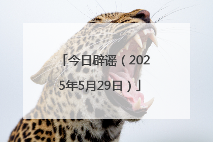 今日辟谣（2025年5月29日）