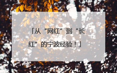 从“网红”到“长红”的宁波经验！