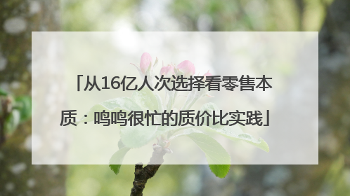 从16亿人次选择看零售本质：鸣鸣很忙的质价比实践