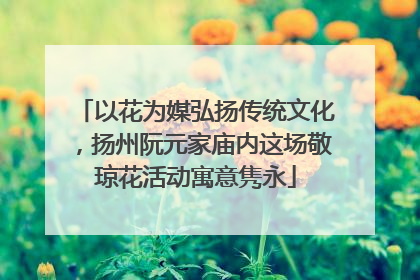 以花为媒弘扬传统文化，扬州阮元家庙内这场敬琼花活动寓意隽永