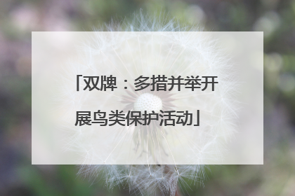 双牌：多措并举开展鸟类保护活动