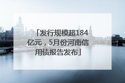 发行规模超184亿元，5月份河南信用债报告发布