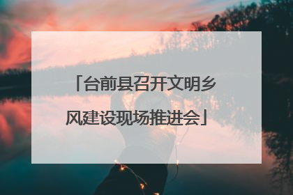 台前县召开文明乡风建设现场推进会