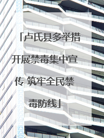 卢氏县多举措开展禁毒集中宣传 筑牢全民禁毒防线