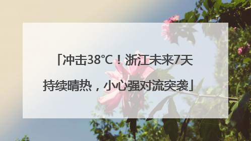 冲击38℃！浙江未来7天持续晴热，小心强对流突袭