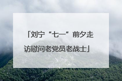 刘宁“七一”前夕走访慰问老党员老战士