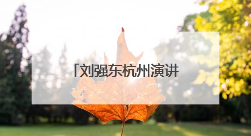 刘强东杭州演讲：梦想只实现了三分之一，坚信永远是青年企业家