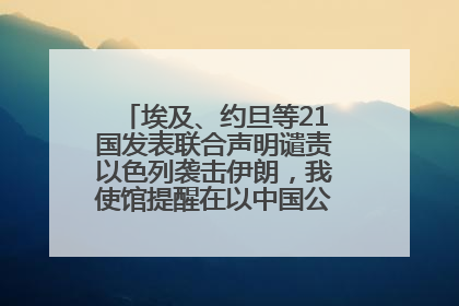 埃及、约旦等21国发表联合声明谴责以色列袭击伊朗，我使馆提醒在以中国公民尽快陆路离境