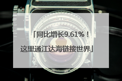 同比增长9.61%！这里通江达海链接世界