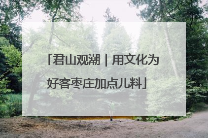 君山观潮｜用文化为好客枣庄加点儿料