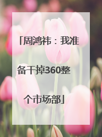 周鸿祎：我准备干掉360整个市场部