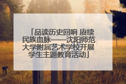 品读历史回响 赓续民族血脉——沈阳师范大学附属艺术学校开展学生主题教育活动