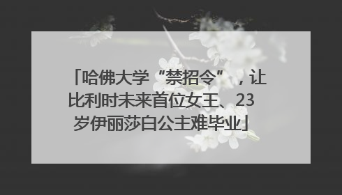 哈佛大学“禁招令”，让比利时未来首位女王、23岁伊丽莎白公主难毕业