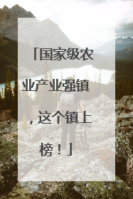 国家级农业产业强镇,这个镇上榜!