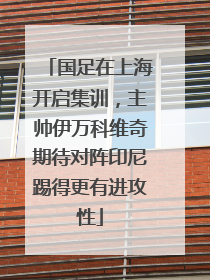 国足在上海开启集训，主帅伊万科维奇期待对阵印尼踢得更有进攻性