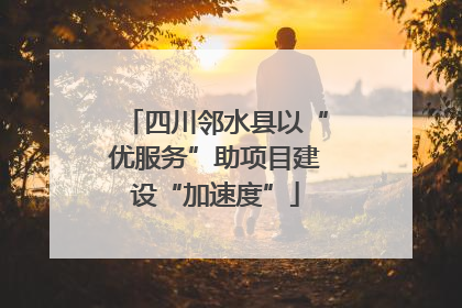 四川邻水县以“优服务”助项目建设“加速度”