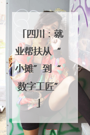 四川：就业帮扶从“小摊”到“数字工匠”