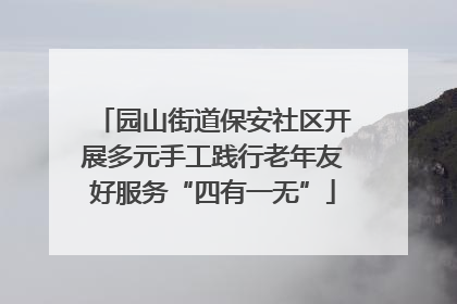 园山街道保安社区开展多元手工践行老年友好服务“四有一无”