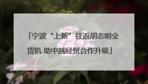 宁波“上新”往返胡志明全货机 助中越经贸合作升级